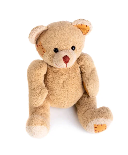 Speelgoed Teddybeer Geïsoleerd Witte Achtergrond — Stockfoto