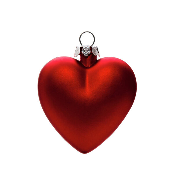 Red heart, Isolated Red Christmas Tree Ornament