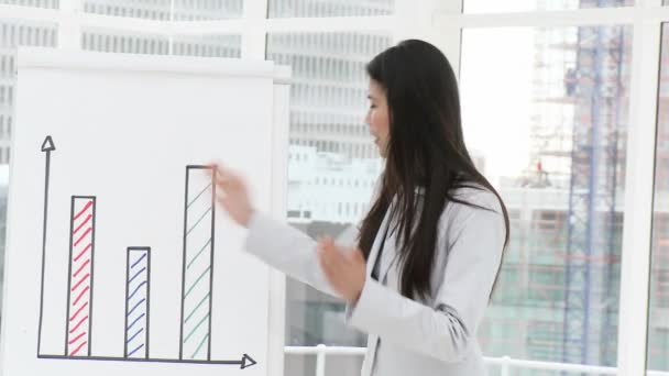 Asian businesswoman giving a presentation — Stock Video