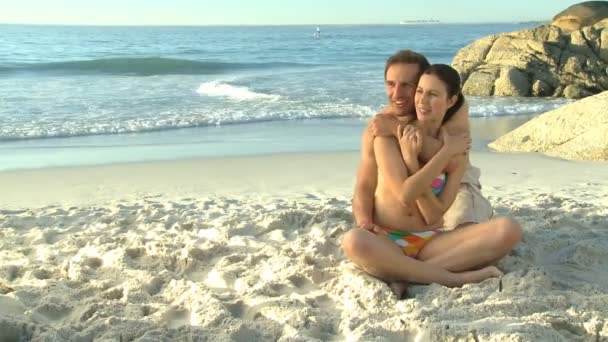 Man hugging his attractive wife — Stock Video