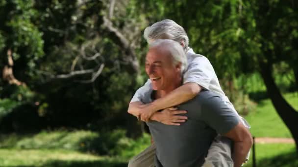 Casal de idosos desfrutando de um momento juntos — Vídeo de Stock