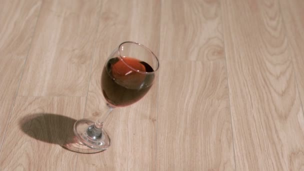 Glass of wine in super slow motion falling — Stock Video