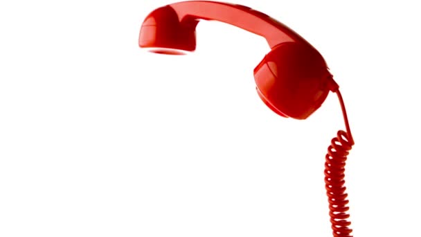 Ontvanger te laten vallen op rode telefoon — Stockvideo