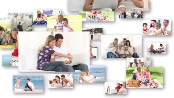 Animación de diferentes familias hoobies conceptos — Vídeo de stock