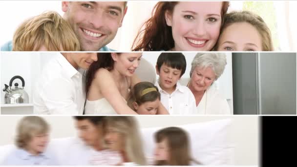 Montaggio di famiglie sorridenti — Video Stock