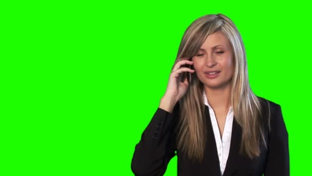 Groen scherm beelden van een zakenvrouw — Stockvideo