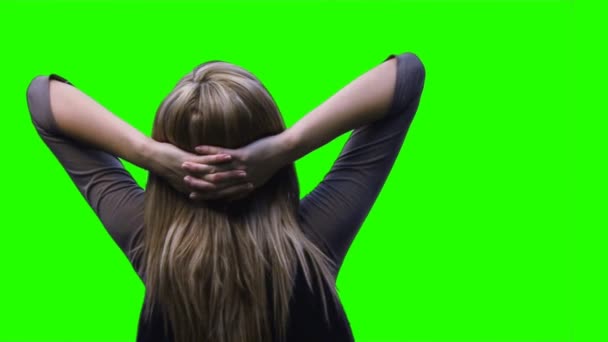 一个女人的绿色屏幕录像 — 图库视频影像