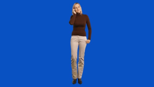 Imágenes de pantalla azul de mujer de negocio1 — Vídeo de stock