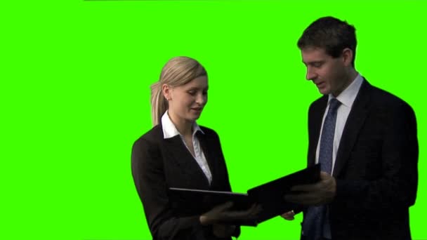 Πράσινη οθόνη πλάνα από μια επαγγελματική συνάντηση — Αρχείο Βίντεο