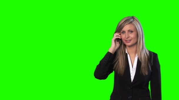 Imágenes de pantalla verde de una mujer de negocios — Vídeos de Stock