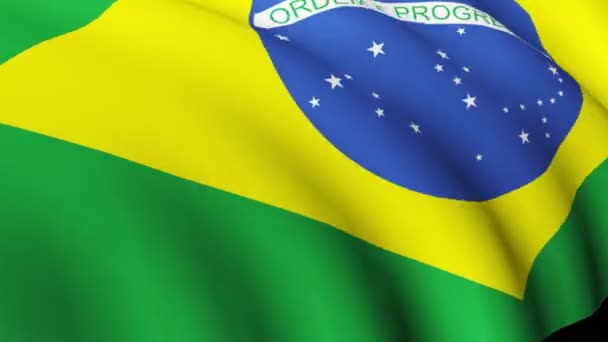 Brasilianische Flagge in High Definition — Stockvideo