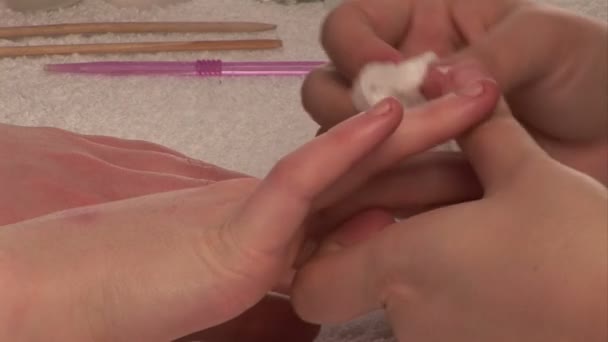 Woman Receiving a Manicure — Stock Video