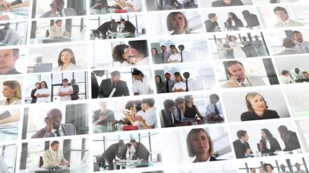 Collage de gens d'affaires travaillant — Video