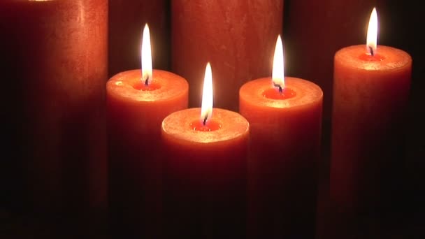 Stopáže akcie osvětlení svíčky — Stock video