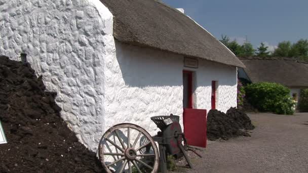 Een oude Ierse huisje — Stockvideo