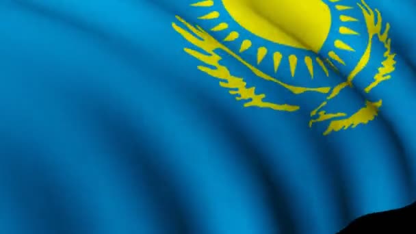 Bandera de Kazajstán en 3d — Vídeo de stock