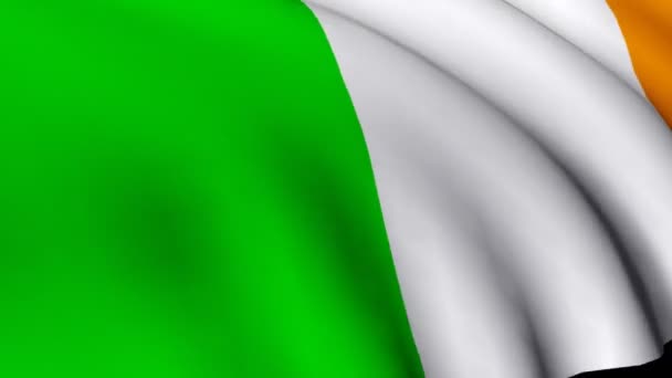 3D-Darstellung der irischen Flagge — Stockvideo