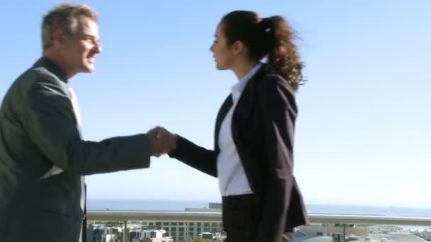 Businesspeople shaking hands — Stock Video