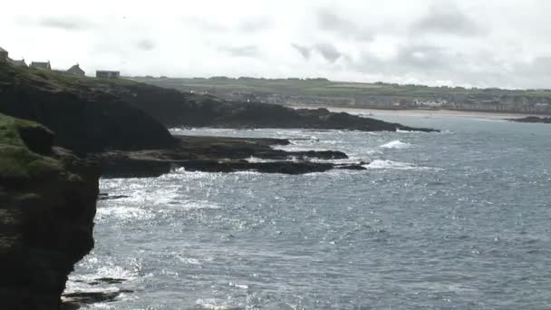 Waves Breaking against the Coastline — Stock Video