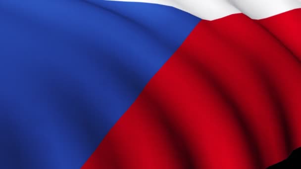 3d República Checa Bandeira — Vídeo de Stock