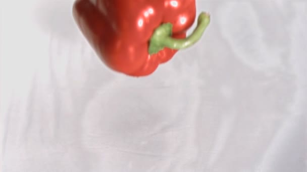 Szuper lassú víz alá tartozó paprika — Stock videók