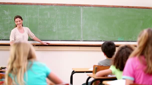 Peaceful teacher asking a question — Stock Video