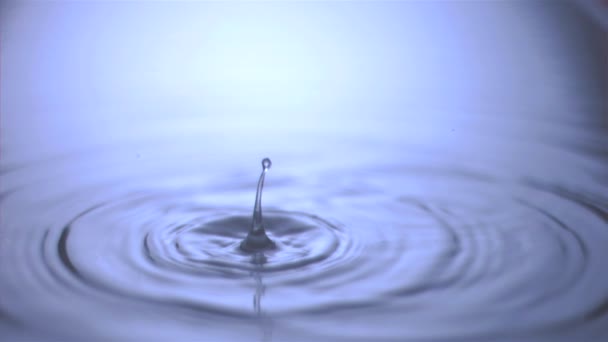 Yağmur damlalarının su sıçramalarına süper ağır çekim — Stok video