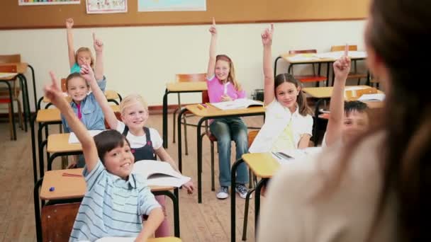 Lehrer wählen Schüler aus — Stockvideo