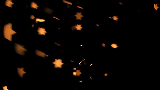 Schöne sechszackige Sterne, die in Superzeitlupe leuchten — Stockvideo