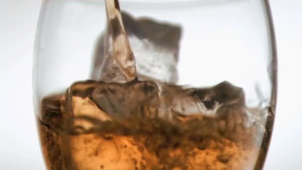 Drink been poured in super slow motion — Stock Video