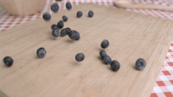 Blueberry being spread in super slow motion — Stock Video