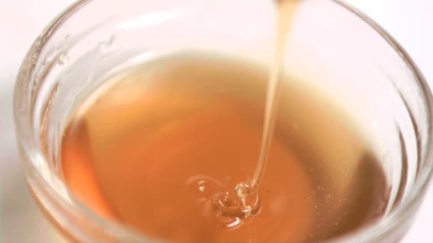 Honey being poured in super slow motion — Stock Video