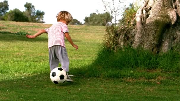 Criança brincando com uma bola — Vídeo de Stock