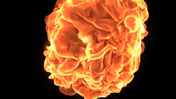 Большой огненный шар движется в замедленной съемке — стоковое видео