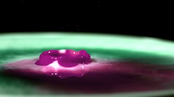 Goutte tombant sur la peinture multicolore — Video