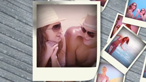 Various videos of summer situations into instant photos — Stock Video