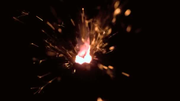 Membakar sparkler close up — Stok Video