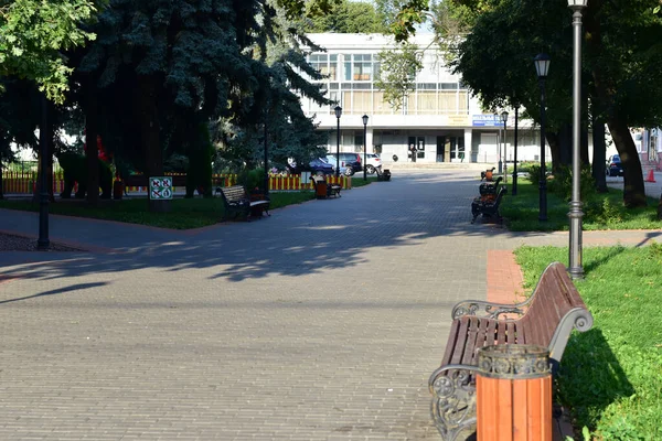 Miasto Tambov Rosja Rok 2021 Zdjęciu Jedna Ścieżek Parku Miejskiego — Zdjęcie stockowe