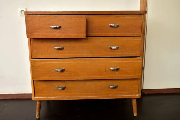 Picture Shows Chest Drawers Many Drawers Shiny Handles — Zdjęcie stockowe