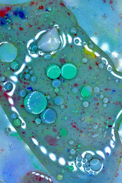 Blå Bakgrund Syns Genomskinliga Blå Luftbubblor Vätskan — Stockfoto