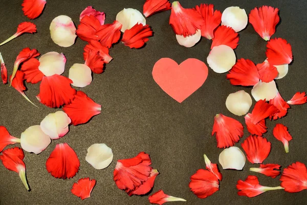Dibujo Textura Compuesto Para Día San Valentín Corazón Papel Color —  Fotos de Stock