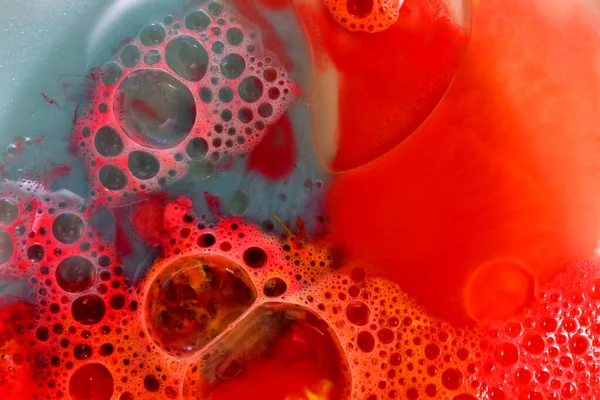 Textuur Patroon Gemaakt Door Zeepbellen Een Rode Grijze Achtergrond — Stockfoto