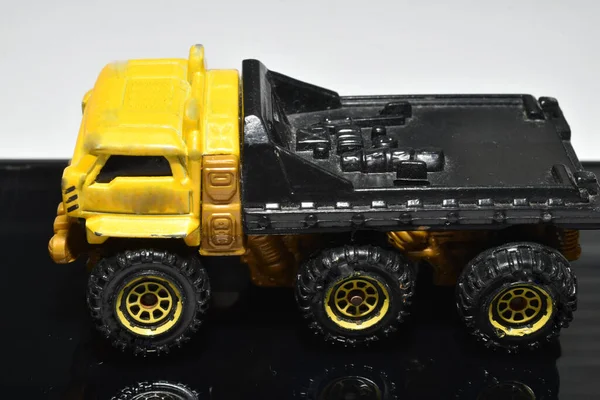 Children Toy Truck Yellow Cab Dark Body — Zdjęcie stockowe