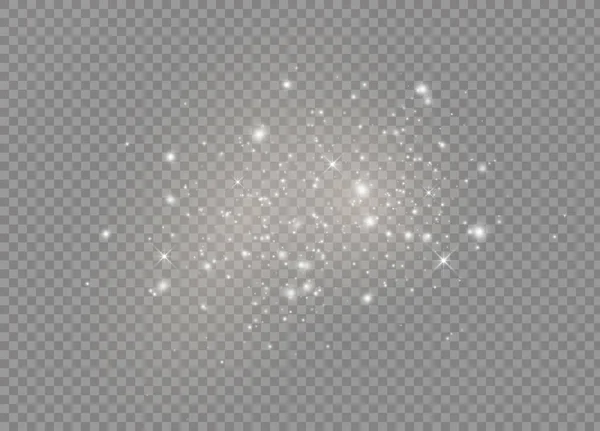 Estrellas Efecto Luz Brillante Vector Brilla Sobre Fondo Transparente Patrón — Vector de stock