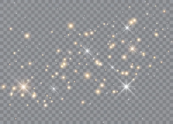 Звезды Свечения Векторные Блики Прозрачном Фоне Рождественская Абстракция Искрометные Частицы — стоковый вектор