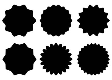 Üzerinde yıldız oluşumu ya da güneş ışınları olan çıkartmalar. Eski etiketler, çıkartmalar. Tasarım elemanları. Vektör illüstrasyonu.