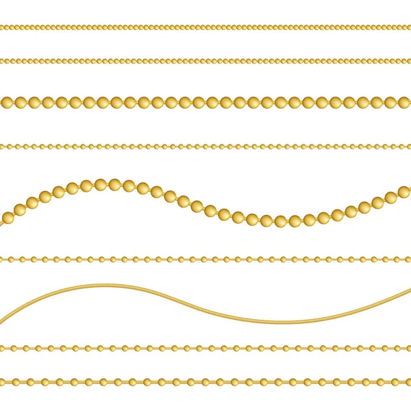 Goldkette Isoliert Auf Weißem Hintergrund Vektorillustration — Stockvektor