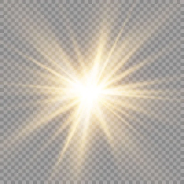 Efecto Luz Brillante Explosión Brillo Chispa Destello Solar Ilustración Vectorial — Archivo Imágenes Vectoriales
