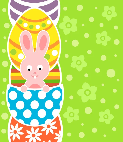 Fond de Pâques avec lapin et oeufs — Image vectorielle