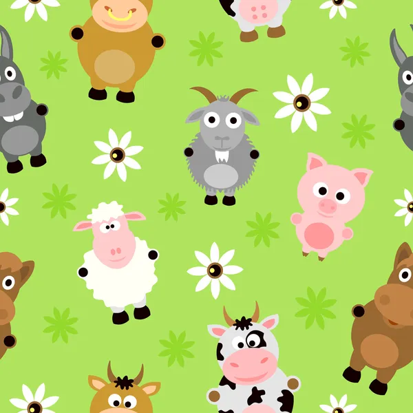 Tarjeta de fondo sin costuras con animales — Vector de stock